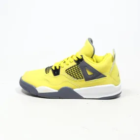 Air Jordan Preschool 4 Retro Sneakers Leather Yellow Color For Kids
