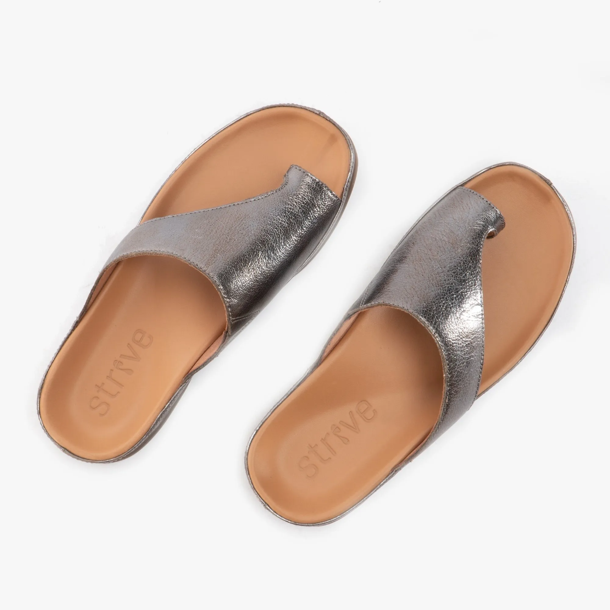CAPRI Ladies Leather Toe Post Sandals Anthracite