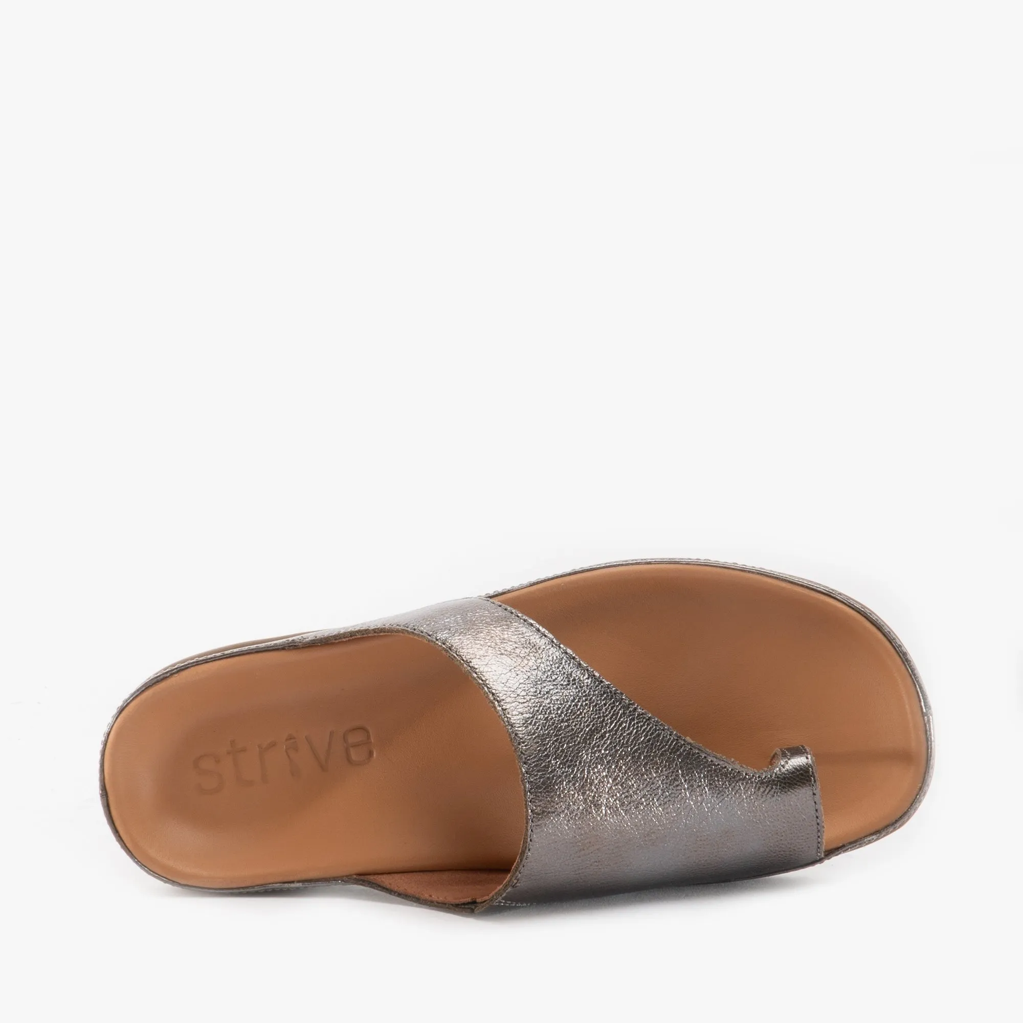 CAPRI Ladies Leather Toe Post Sandals Anthracite