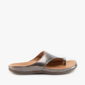 CAPRI Ladies Leather Toe Post Sandals Anthracite