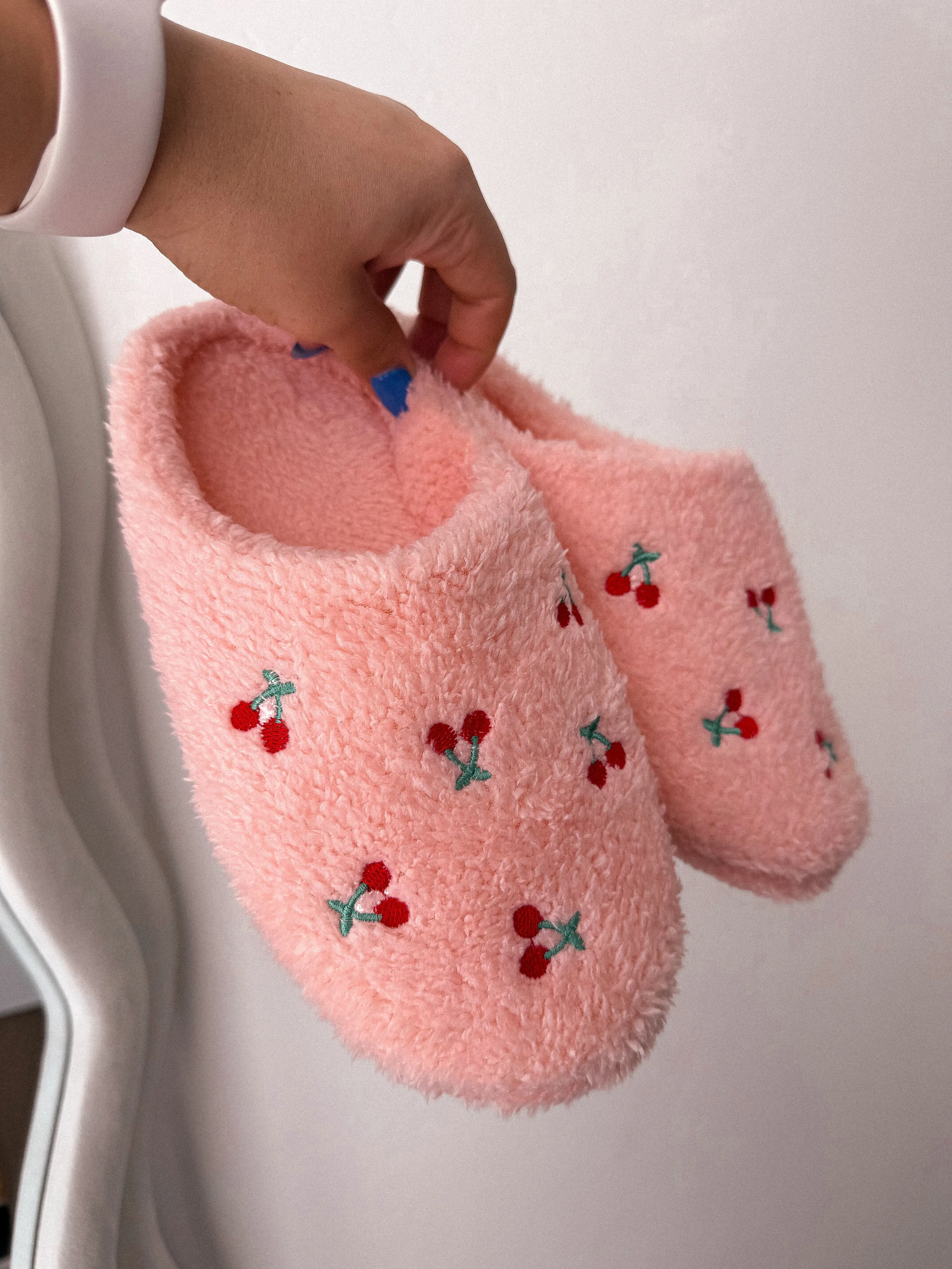 Cherry Fluffy Slippers