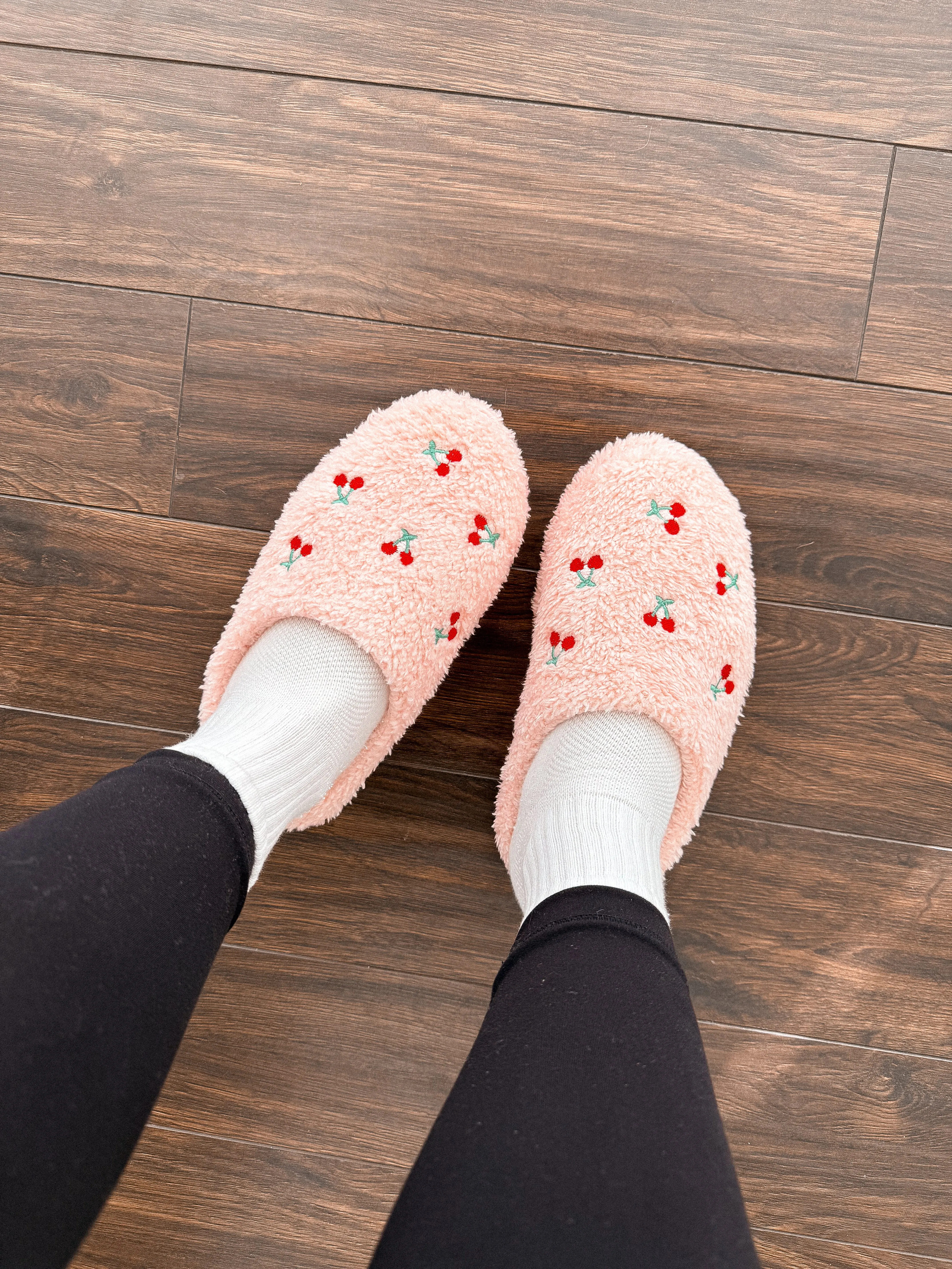Cherry Fluffy Slippers