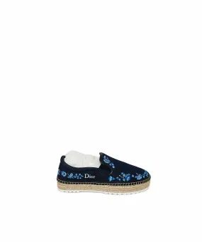 Christian Dior Floral Embroidered Denim Espadrilles - ADC1011