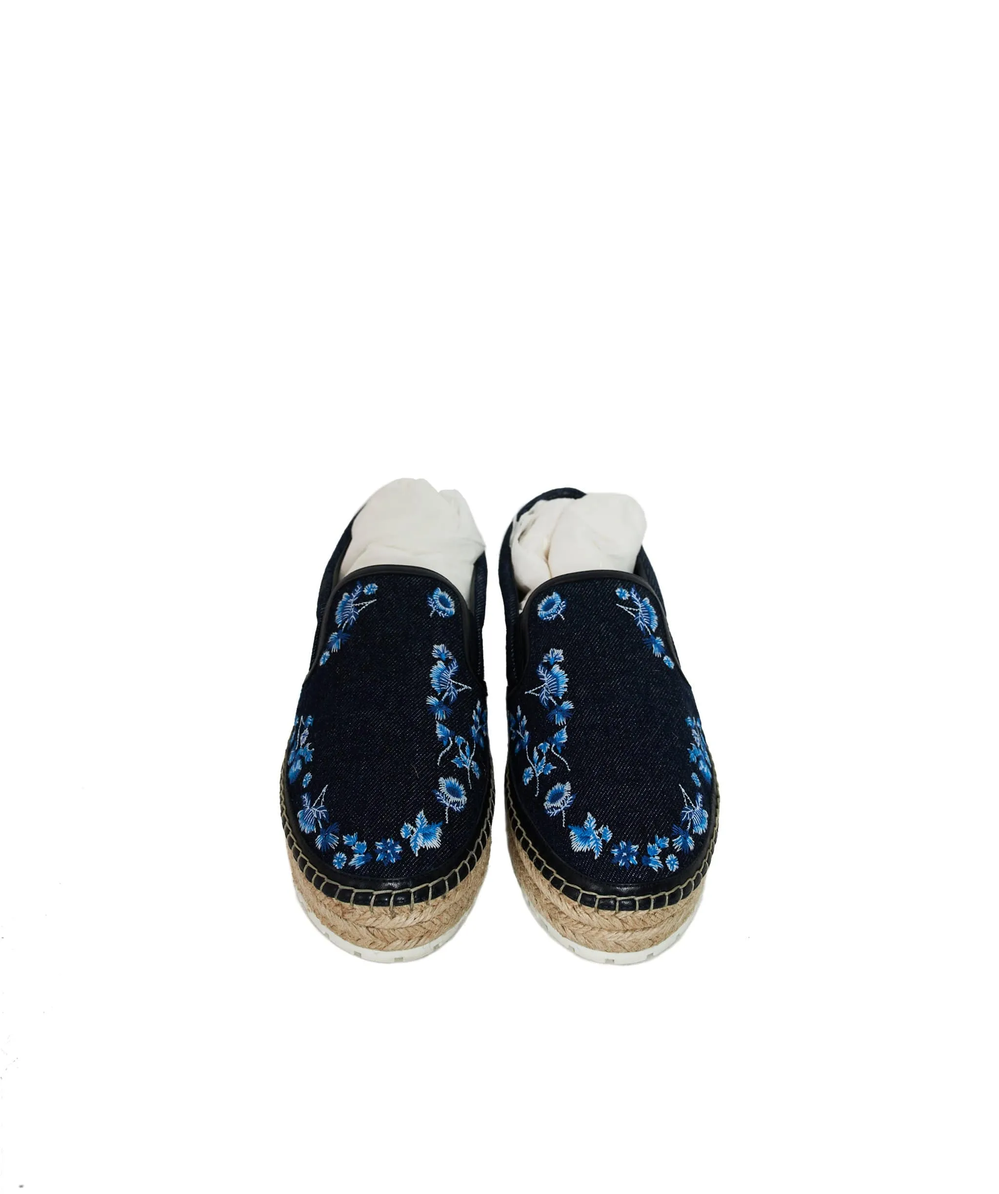 Christian Dior Floral Embroidered Denim Espadrilles - ADC1011