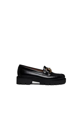 Chunky moc leather loafer