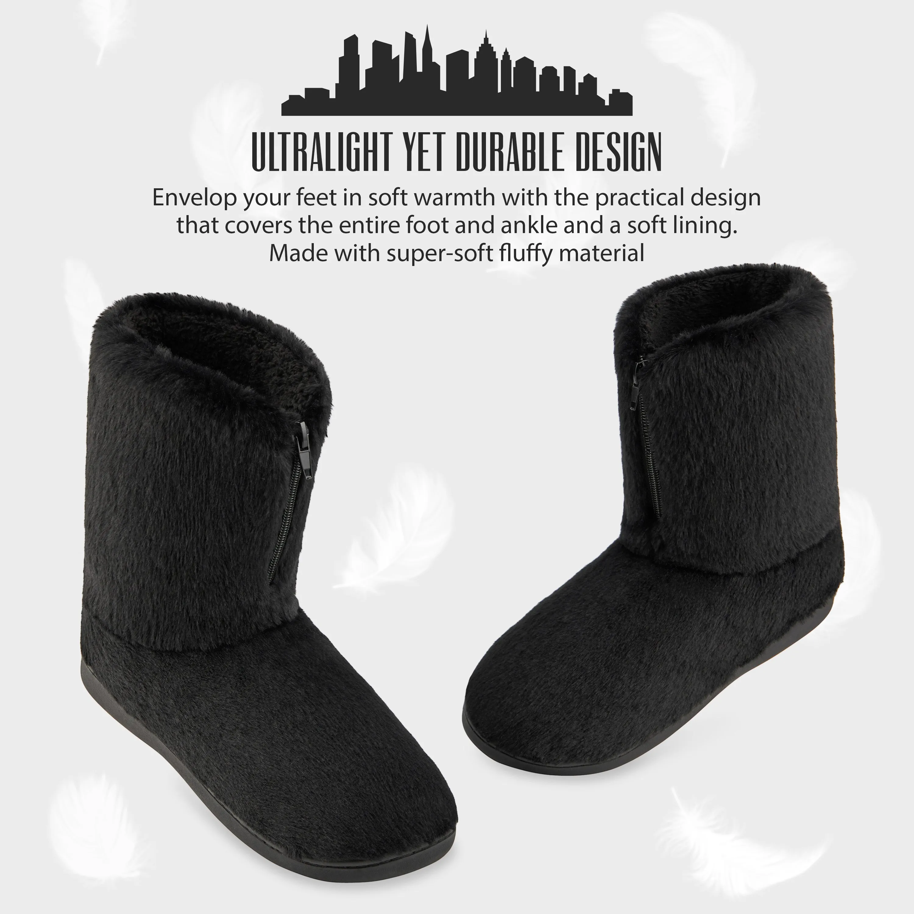 CityComfort Womens Slippers - Fluffy Boot Slippers