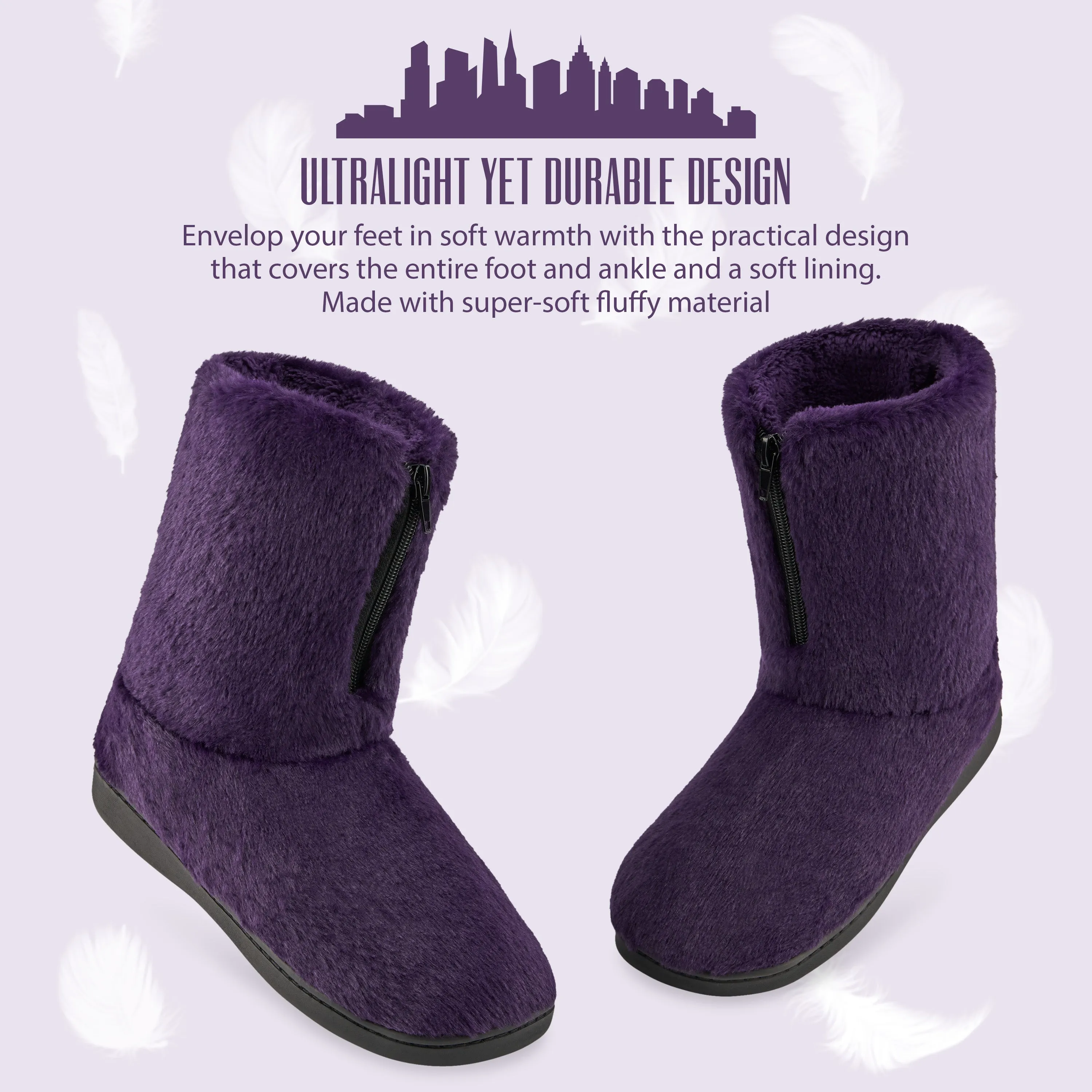 CityComfort Womens Slippers - Fluffy Boot Slippers