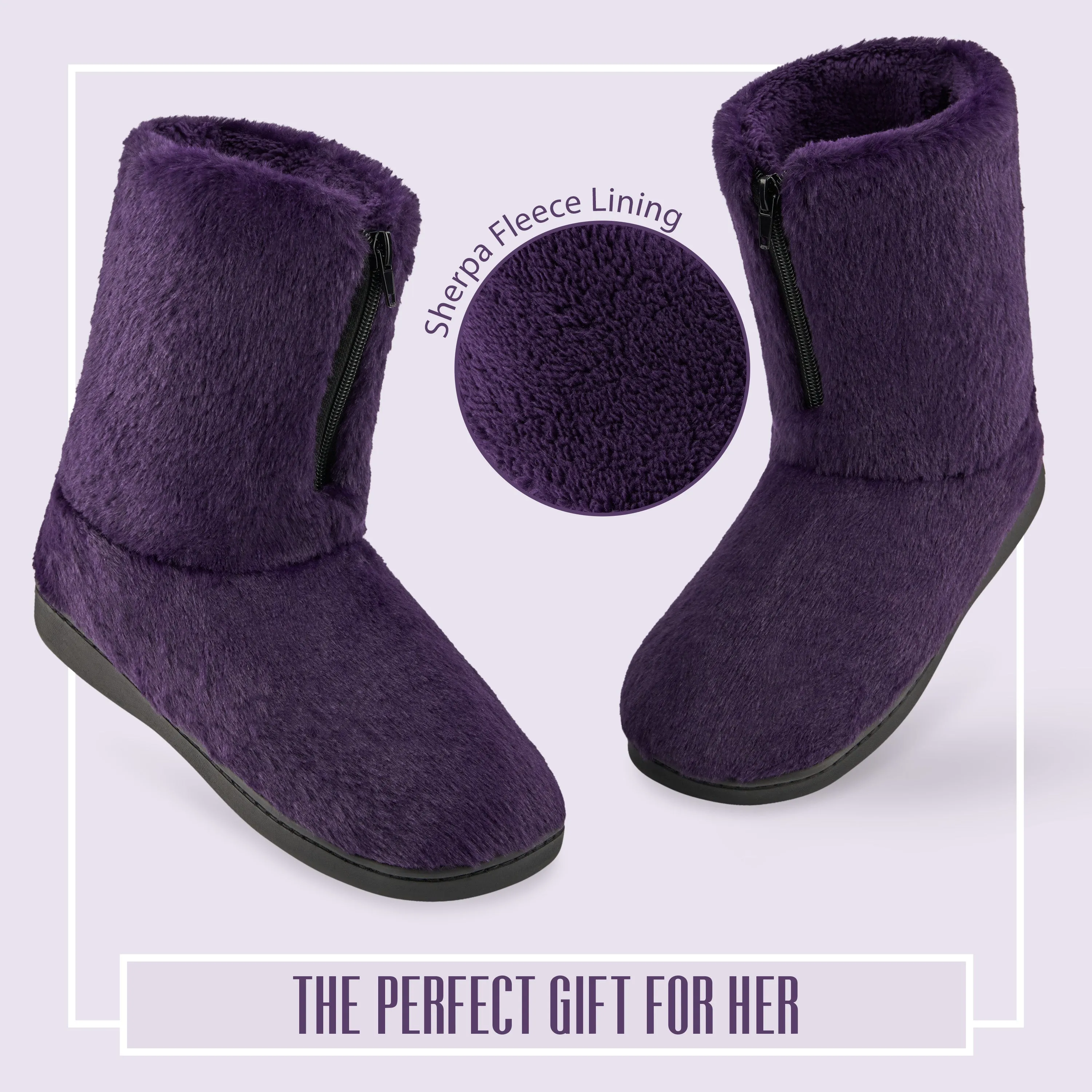 CityComfort Womens Slippers - Fluffy Boot Slippers