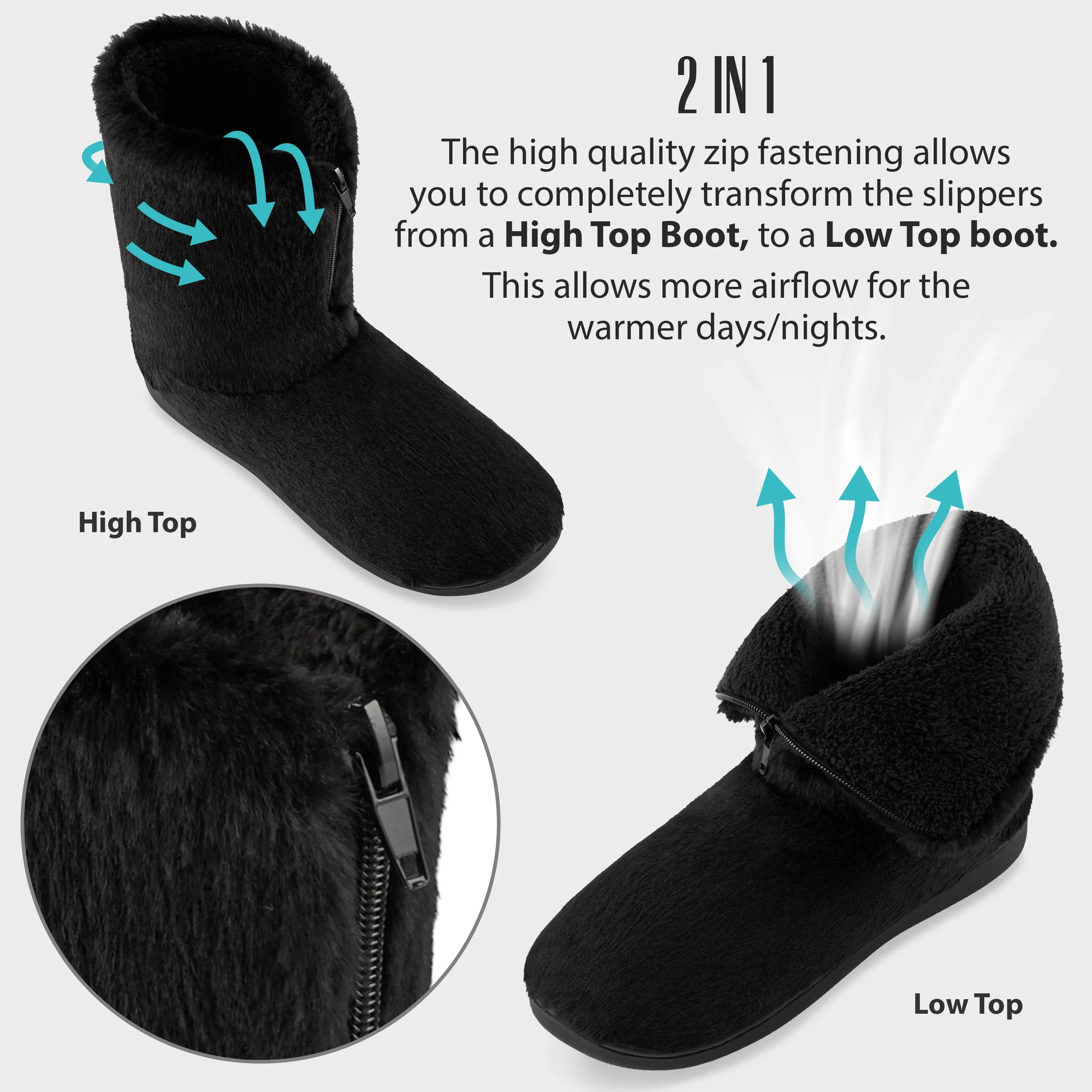 CityComfort Womens Slippers - Fluffy Boot Slippers