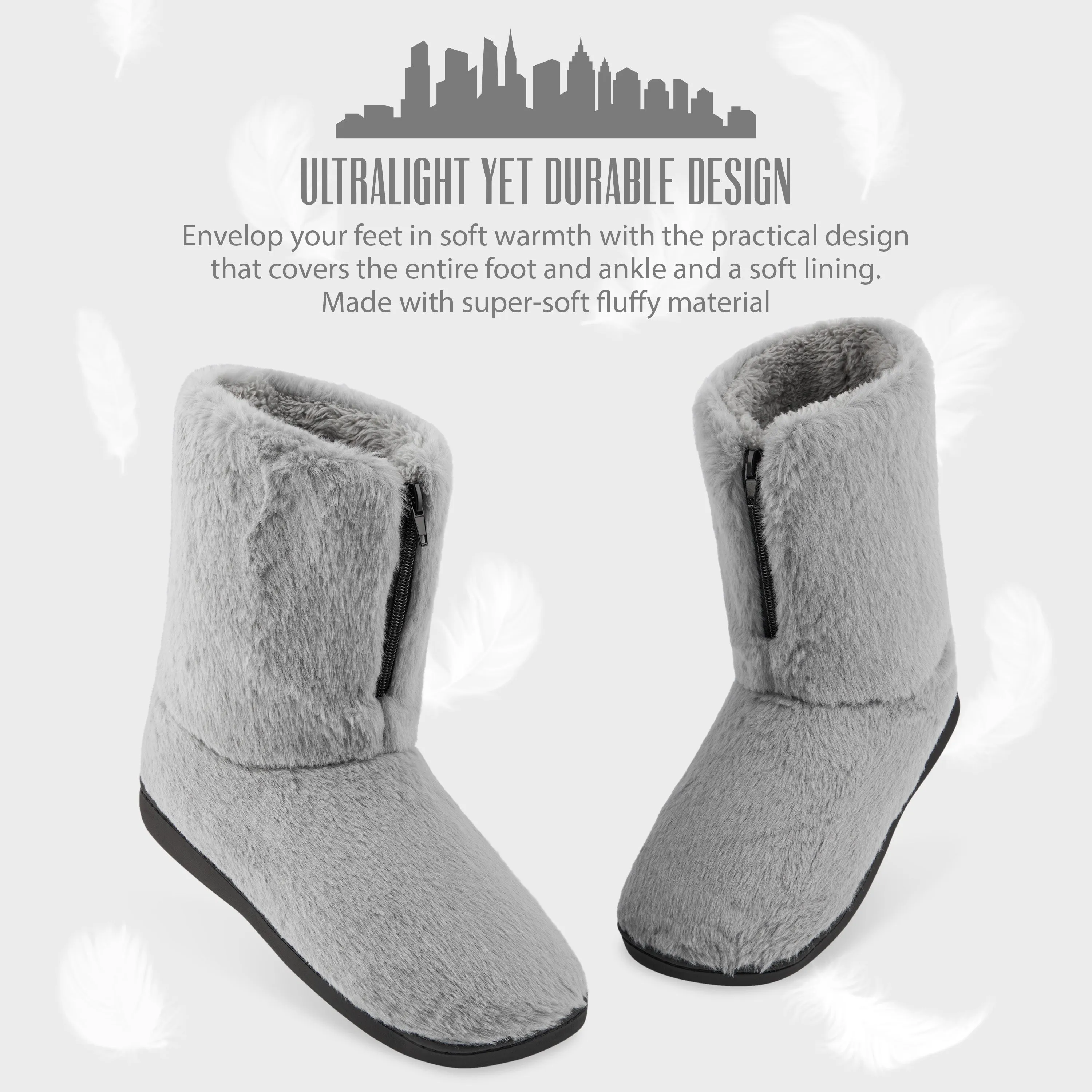 CityComfort Womens Slippers - Fluffy Boot Slippers