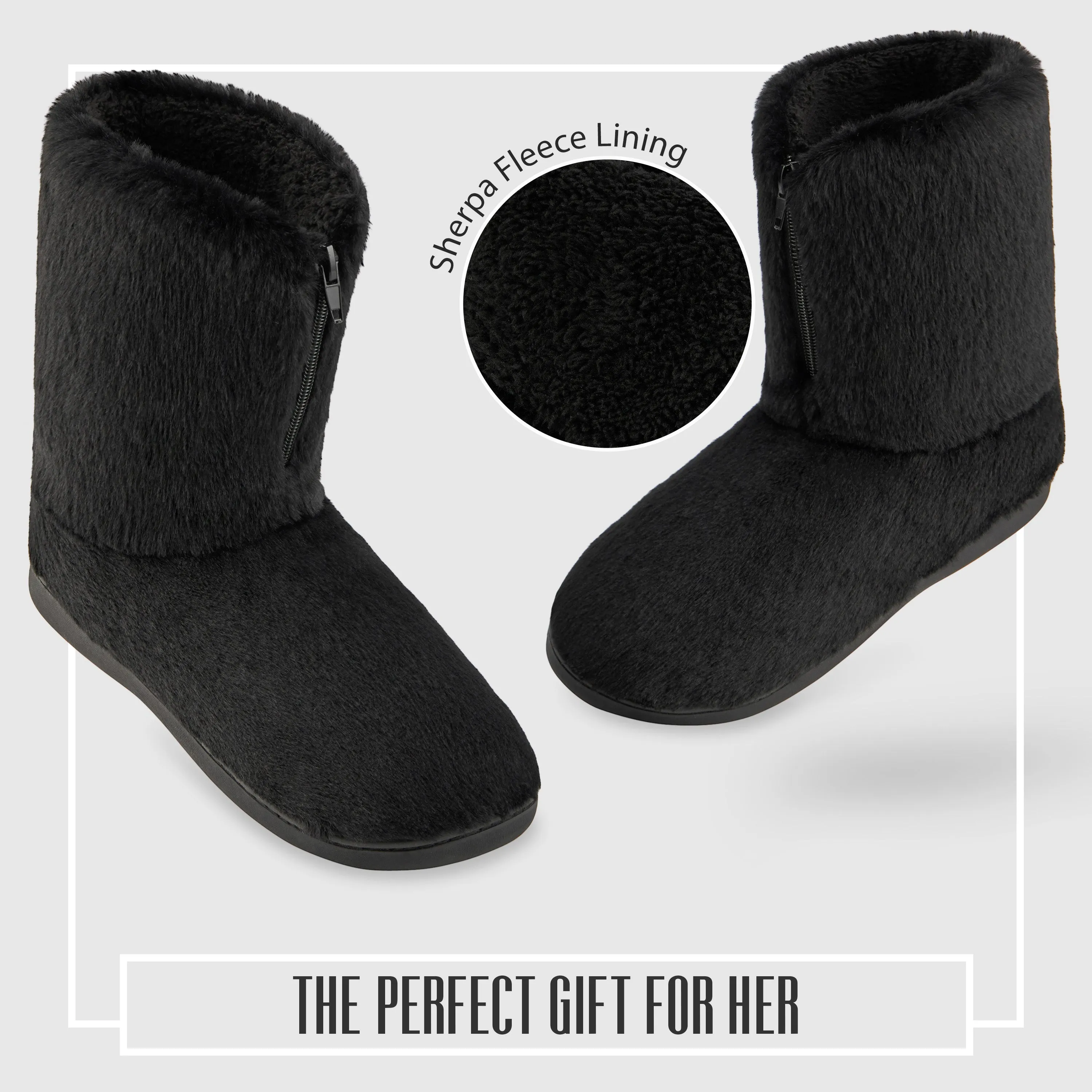 CityComfort Womens Slippers - Fluffy Boot Slippers