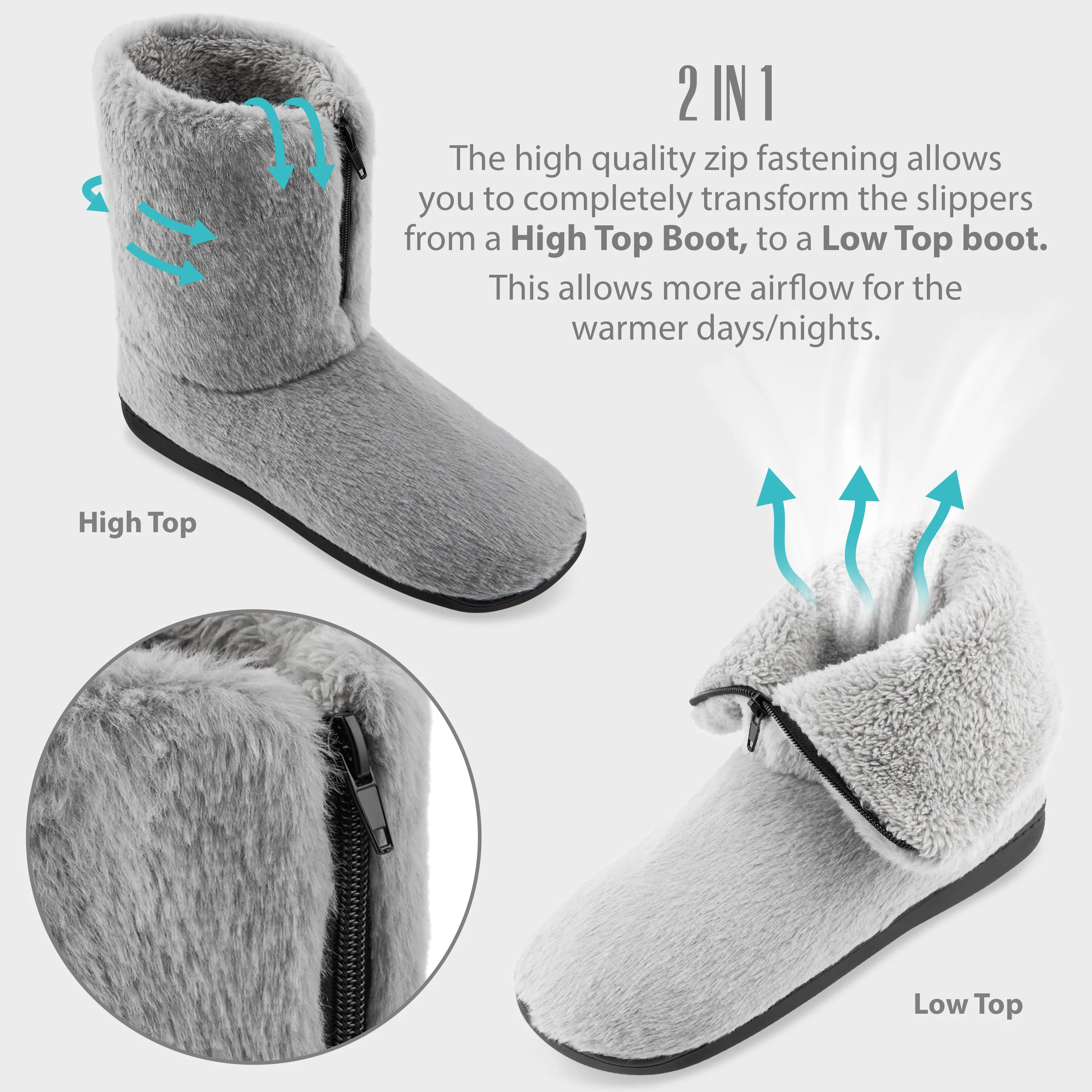 CityComfort Womens Slippers - Fluffy Boot Slippers