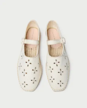 Clover Natural Embroidered Espadrille