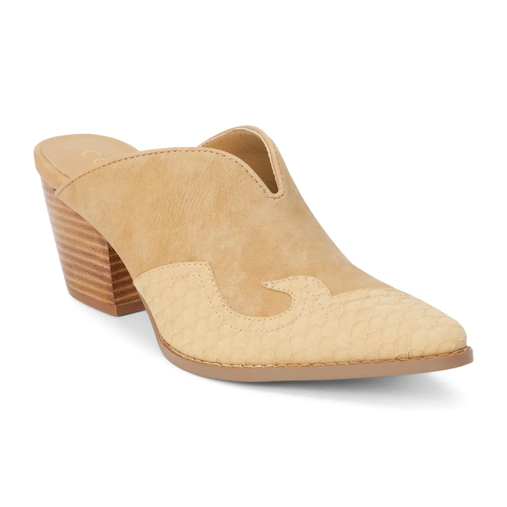 Colt Tooled Inlay Pointed Toe Mule Cowboy Booties