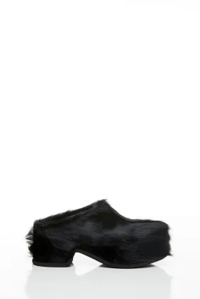 Dries Van Noten Fur Clogs in Black