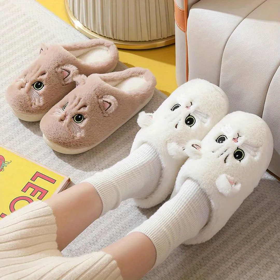 Feona Pantoffels | Fluffy Kattenpantoffels