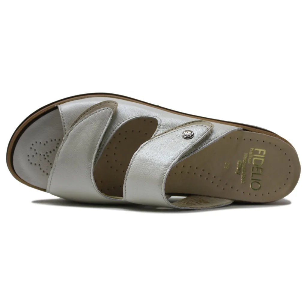 Fidelio Glory Leather Women's Wedge Slip-on Sandals