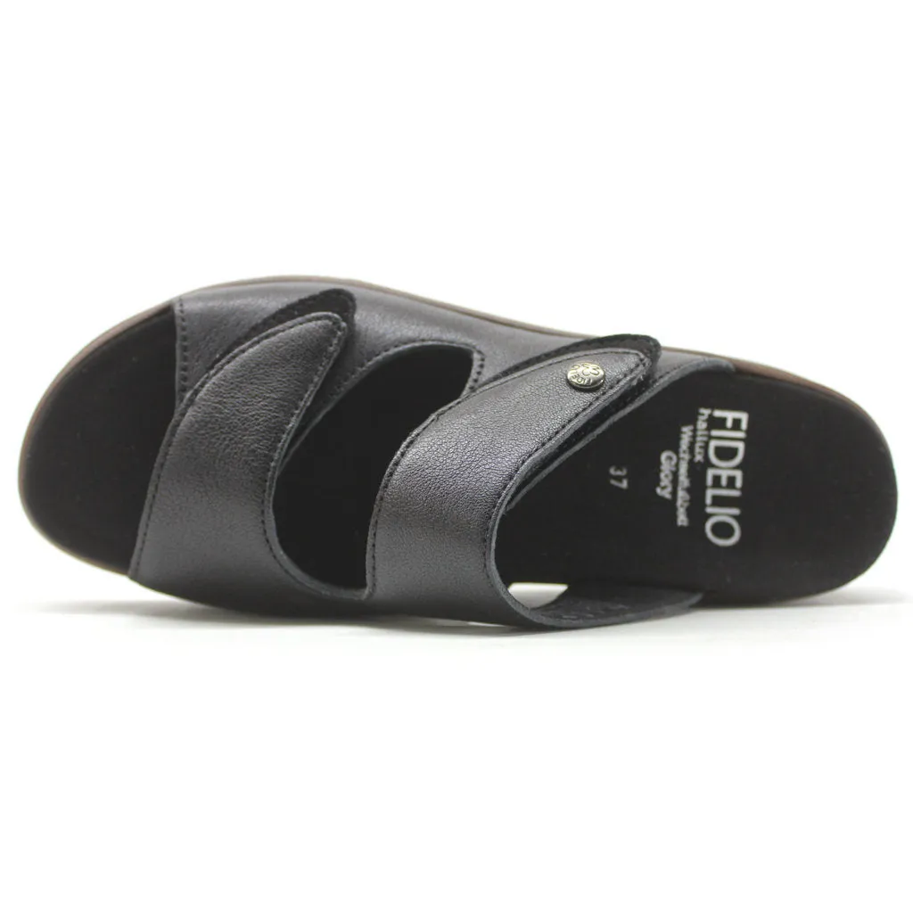 Fidelio Glory Leather Women's Wedge Slip-on Sandals