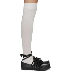 Flat Apartment Black Lace-Up Ballerina Flat