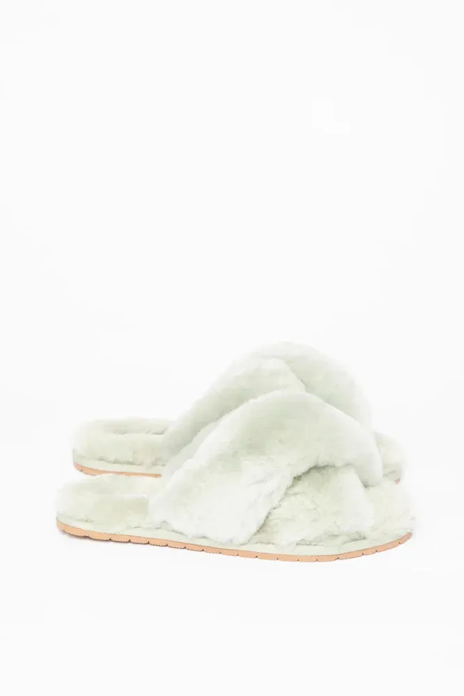 Fluffy Slipper - Sage Green