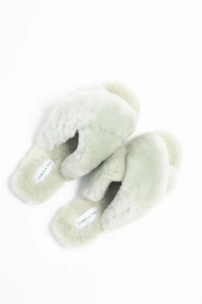 Fluffy Slipper - Sage Green