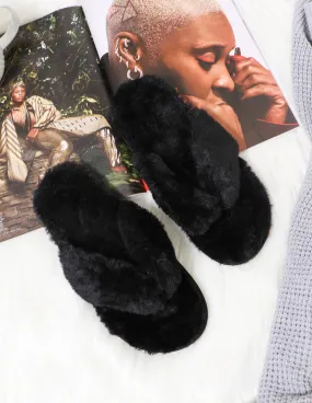 FUR-GET ME NOT SLIPPER - Black