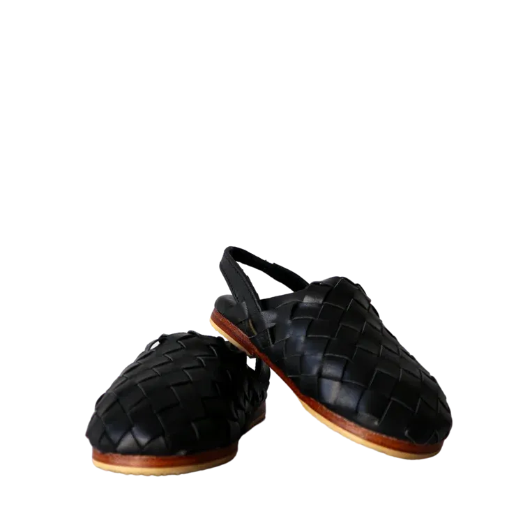 Handwoven Leather Mules For Kids