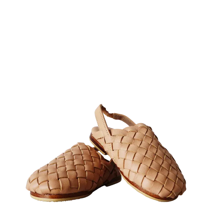 Handwoven Leather Mules For Kids