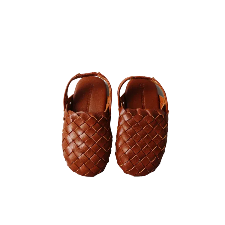 Handwoven Leather Mules For Kids