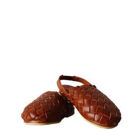 Handwoven Leather Mules For Kids