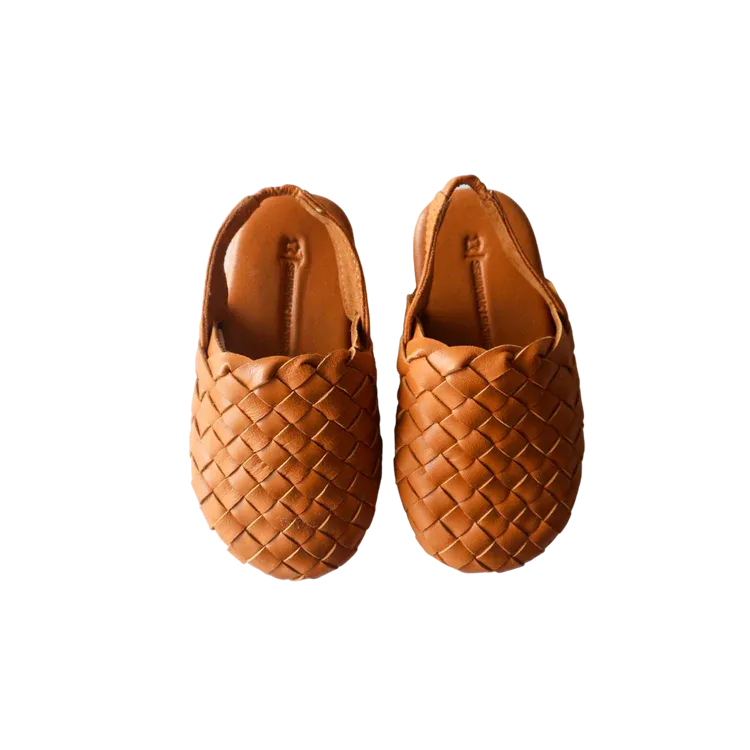 Handwoven Leather Mules For Kids
