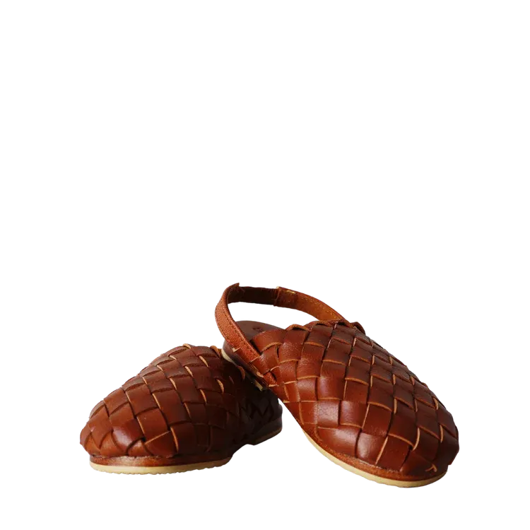 Handwoven Leather Mules For Kids