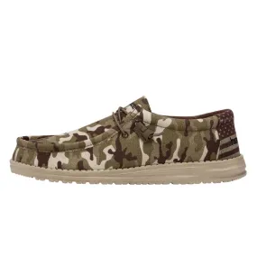 HEY DUDE KID'S WALLY YOUTH CAMO FLAG SLIP ON SHOES - 130137037