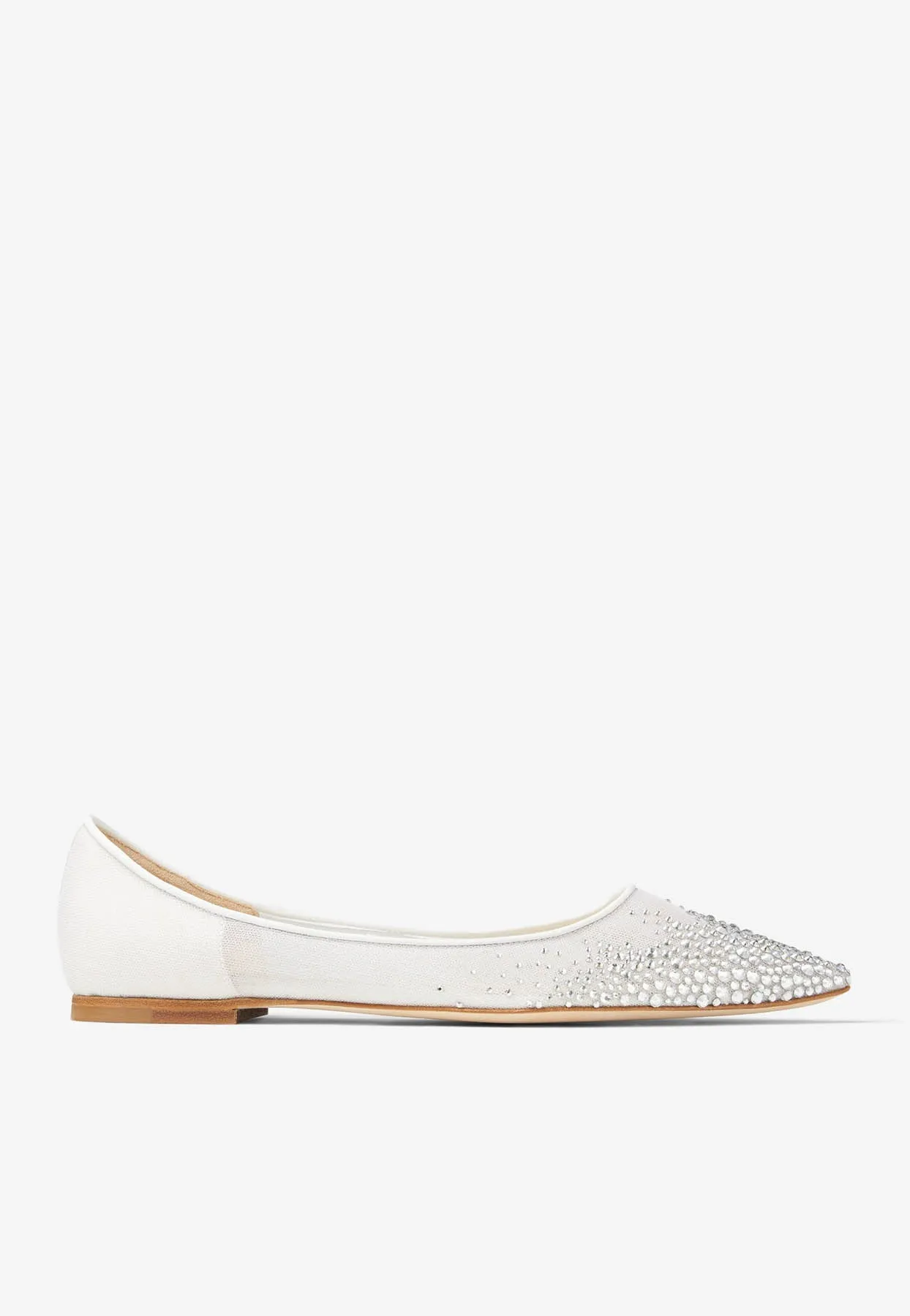 Love Flat Crystal Mesh Pointed-Toe Flats