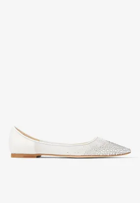 Love Flat Crystal Mesh Pointed-Toe Flats