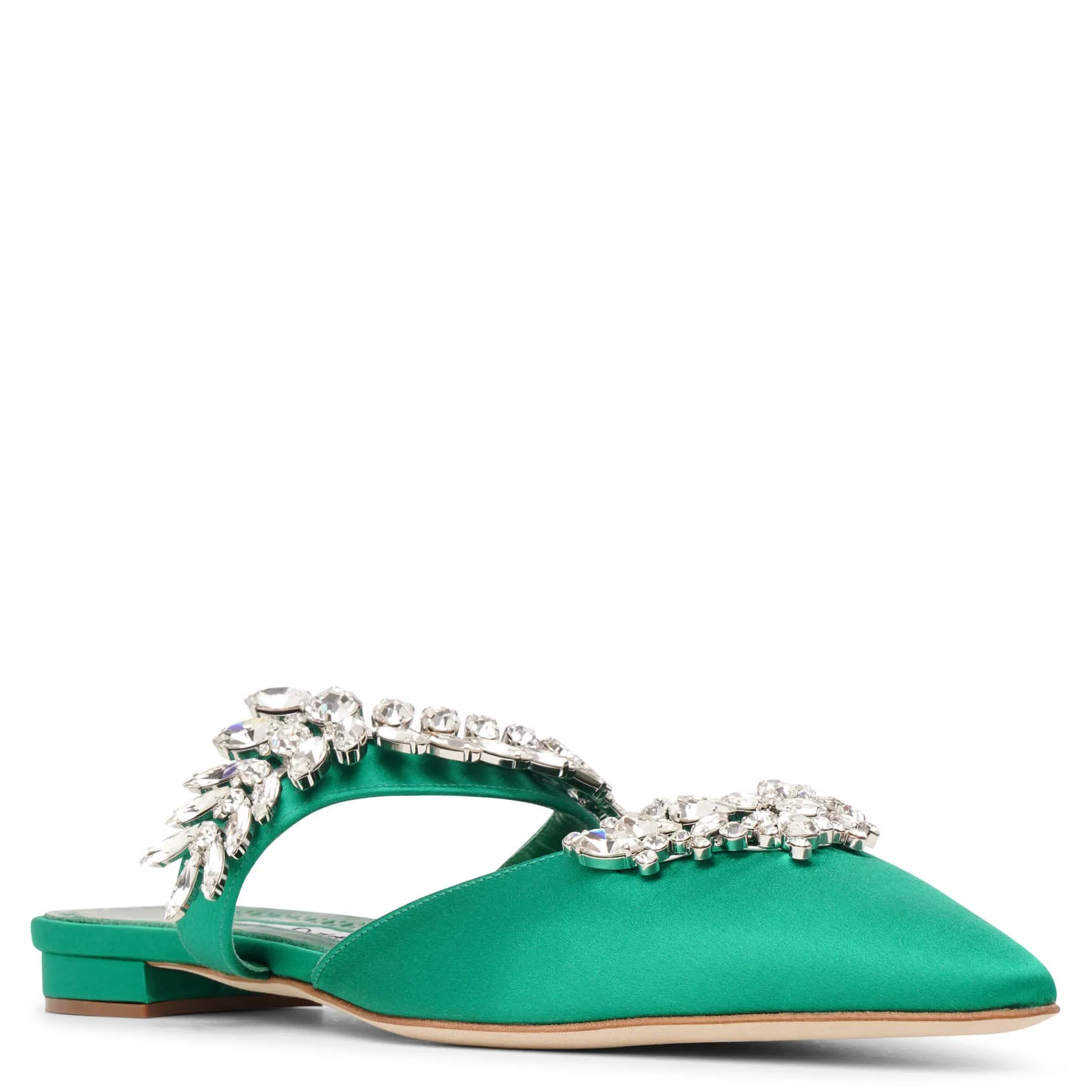 Lurum emerald satin flats