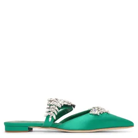 Lurum emerald satin flats