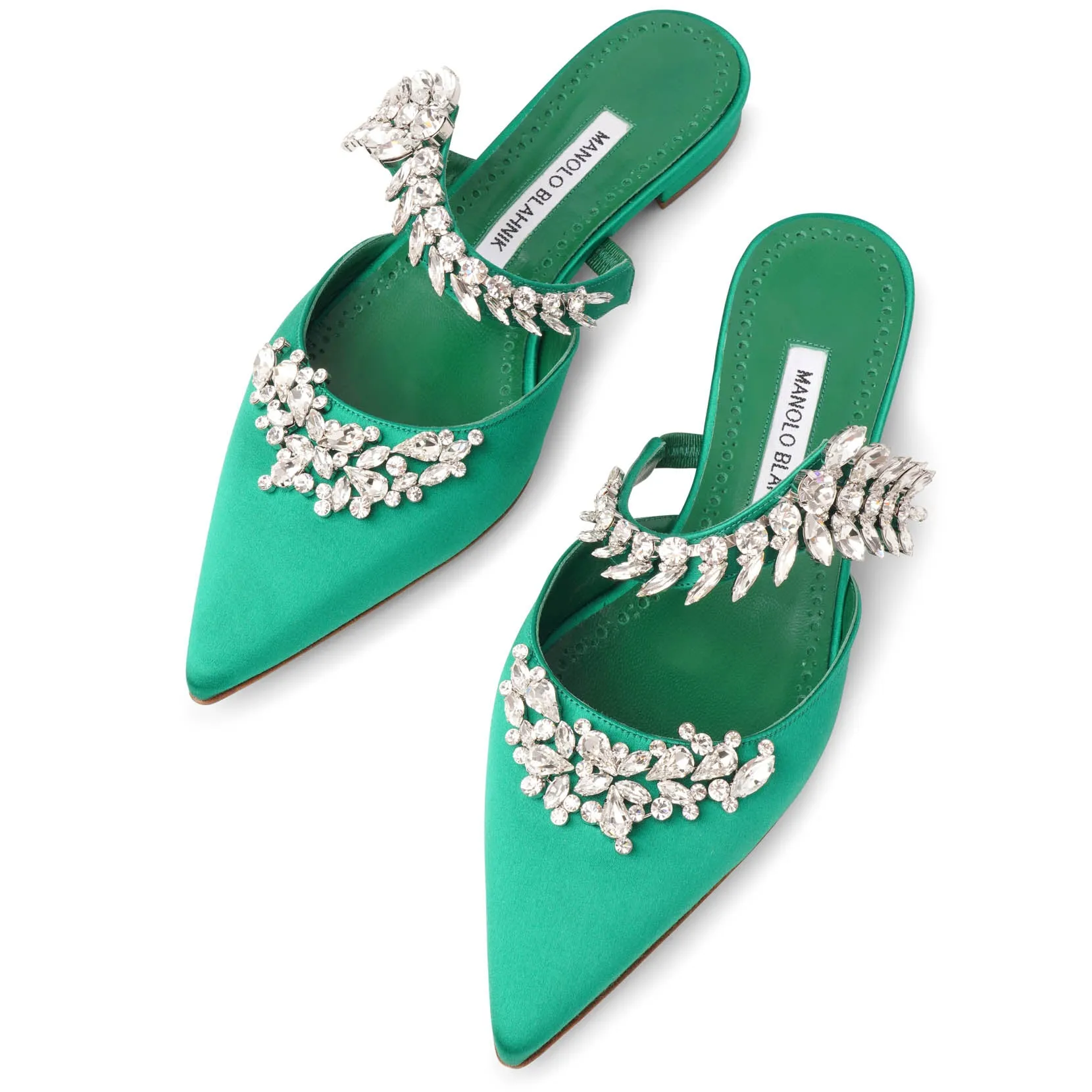 Lurum emerald satin flats