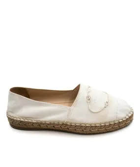 Prada Cotton Embroidered Logo Espadrilles Size 37 - AWC1873
