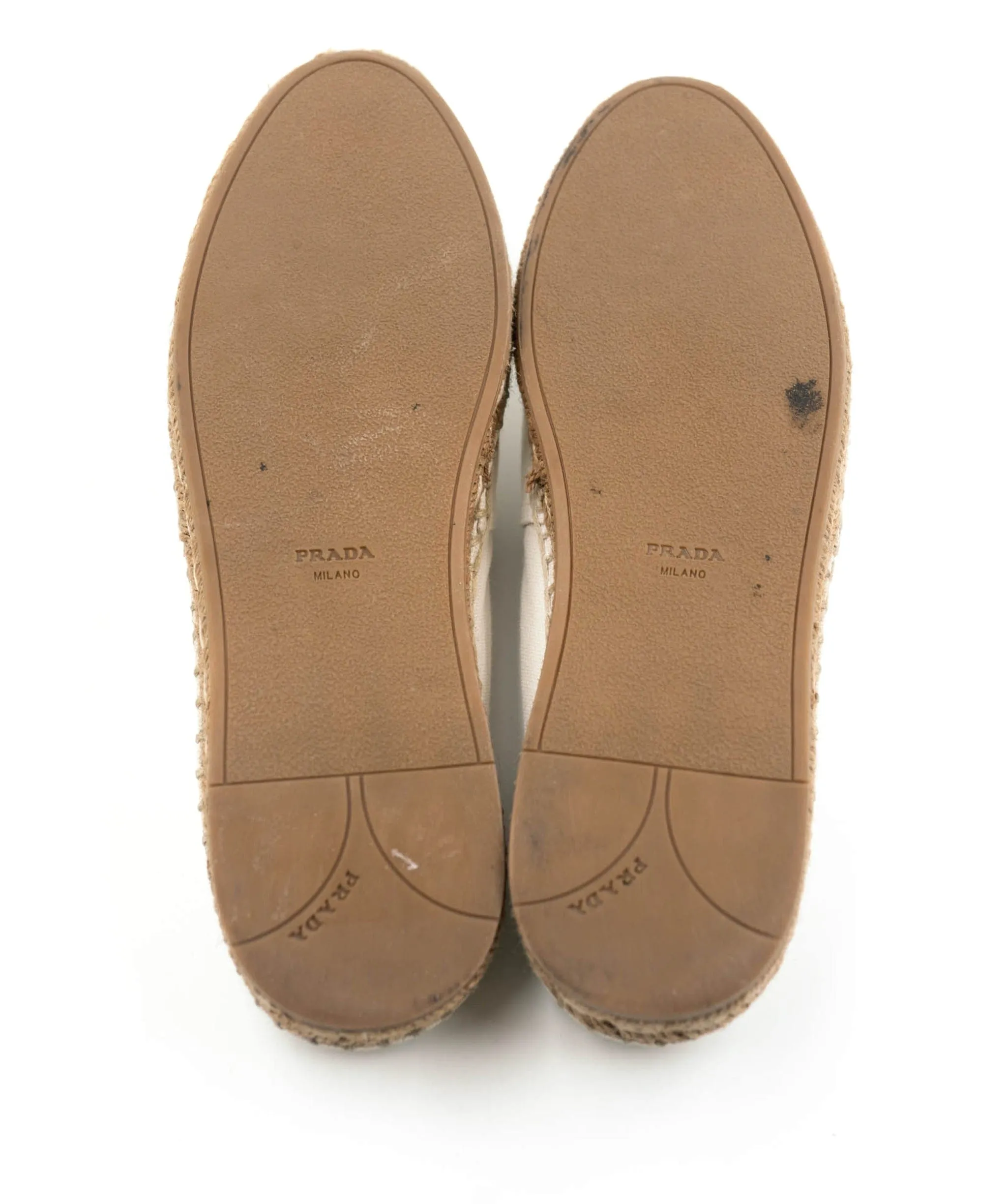 Prada Cotton Embroidered Logo Espadrilles Size 37 - AWC1873