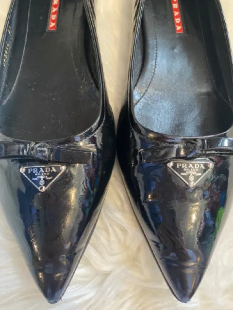 Prada Pointed Toe Patent Leather Flats Sz. 39 Shoe