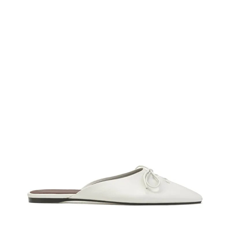 Soft Leather Mules With Square Bow
