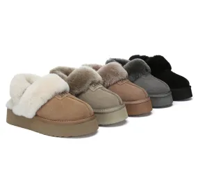 Women Removable Wool Strap Slingback Platform Slippers Suzie