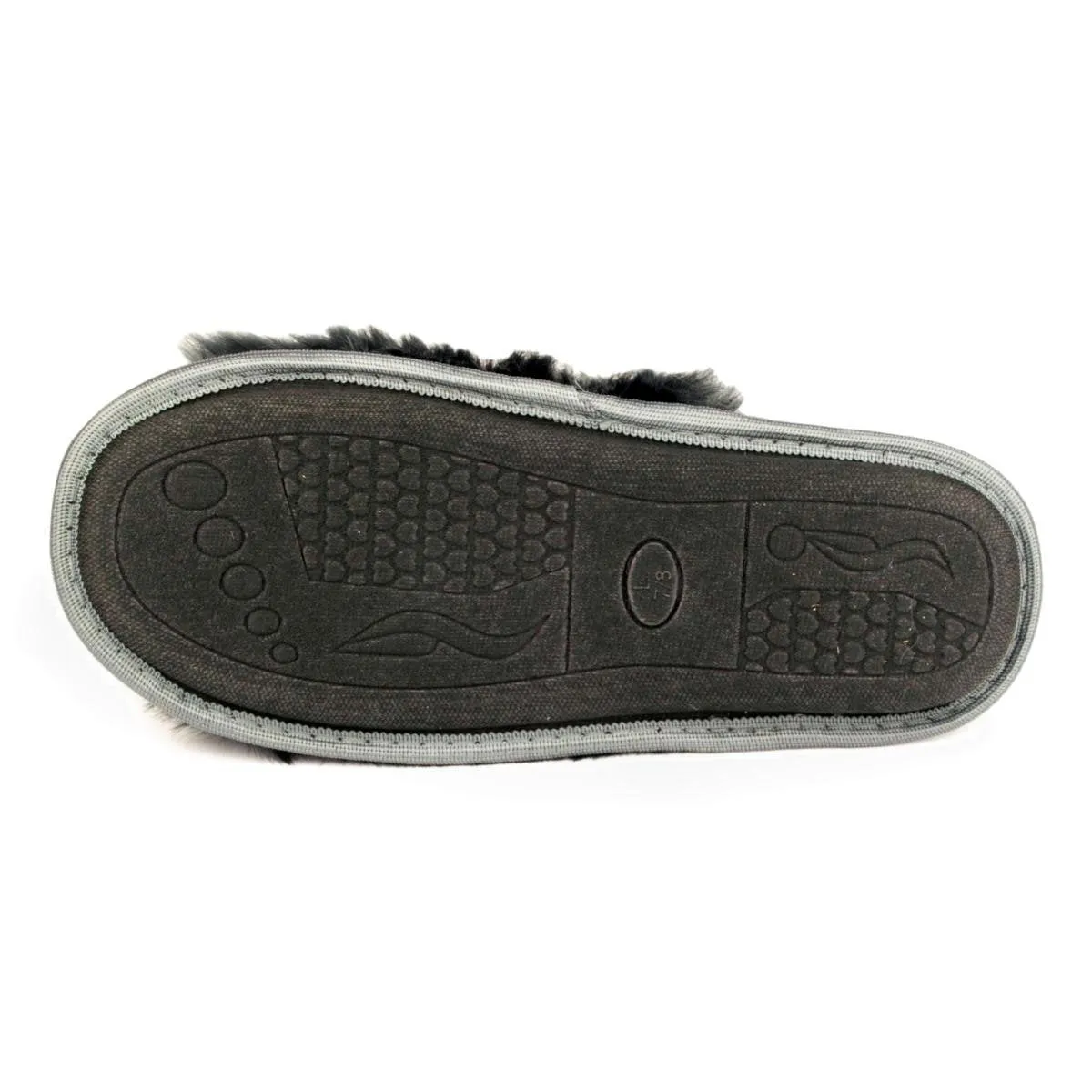 Womens Grey fluffy Slipper