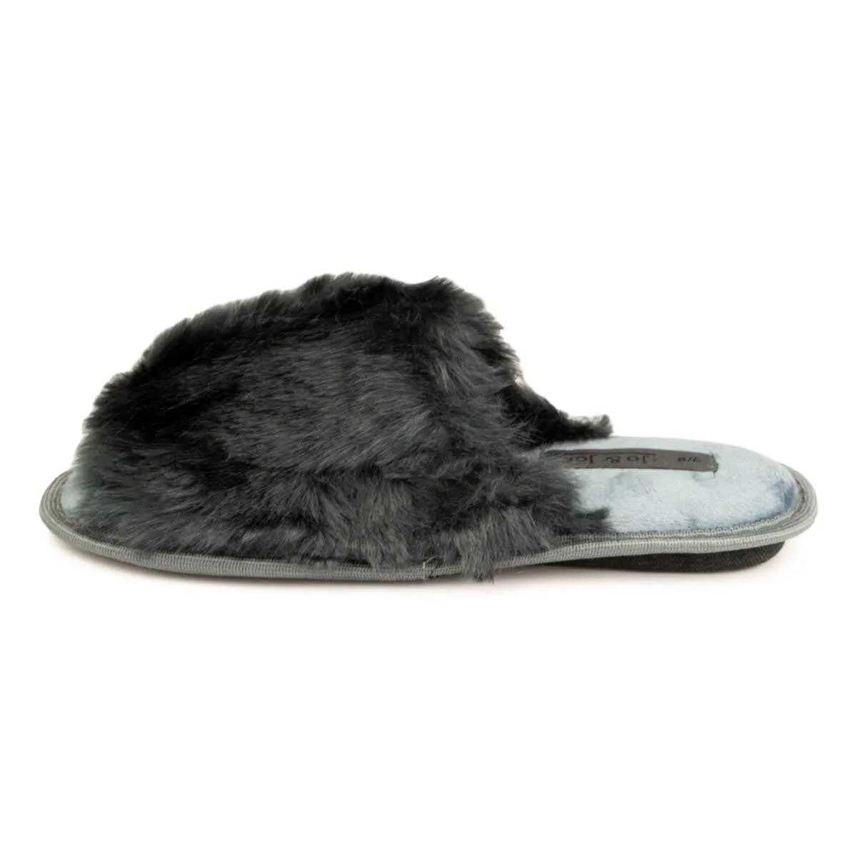 Womens Grey fluffy Slipper